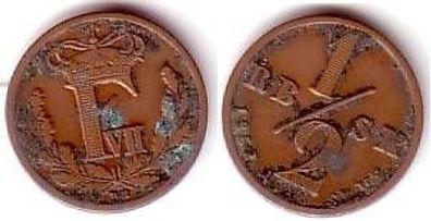 1/2 Rigsbank Skilling Kupfer Münze Dänemark 1852