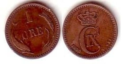 1 Öre Kupfer Münze Dänemark 1899
