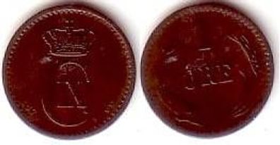 1 Öre Kupfer Münze Dänemark 1874