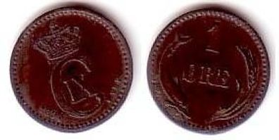 1 Öre Kupfer Münze Dänemark 1894