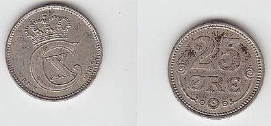 25 Öre Silber Münze Dänemark 1913