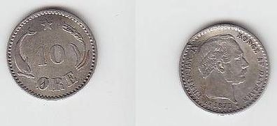 10 Öre Silber Münze Dänemark 1875