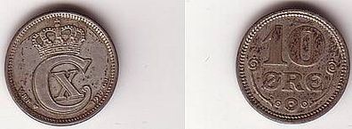 10 Öre Silber Münze Dänemark 1917