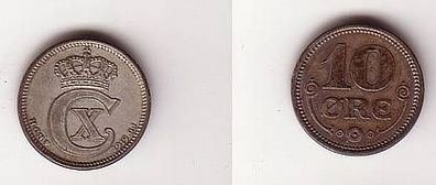 10 Öre Silber Münze Dänemark 1919