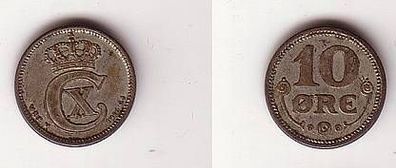 10 Öre Silber Münze Dänemark 1916