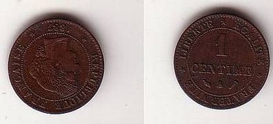 1 Centime Kupfer Münze Frankreich 1887 A