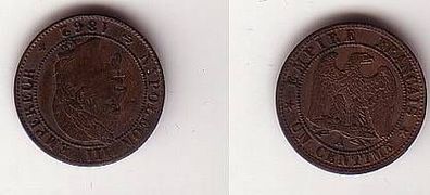 1 Centime Kupfer Münze Frankreich 1862 A