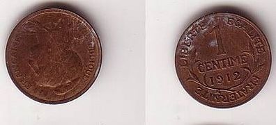 1 Centime Kupfer Münze Frankreich 1912