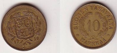 10 Markka Messing Münze Finnland 1930