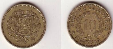 10 Markka Messing Münze Finnland 1931