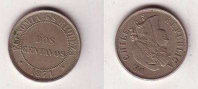 2 Centavos Nickel Münze Chile 1871