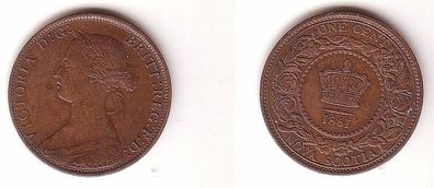 1 Cent Kupfer Münze Kanada Neu Schottland 1861