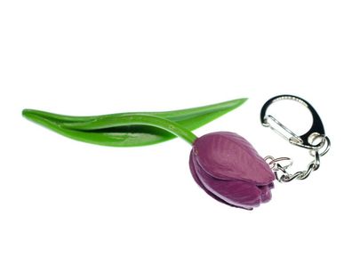 Lila Tulpe Schlüsselanhänger Miniblings Blume Garten Blumen Hartgummi Violett