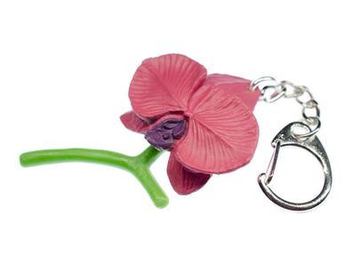Orchidee Schlüsselanhänger Miniblings Blume Garten Blumen Hartgummi rosa