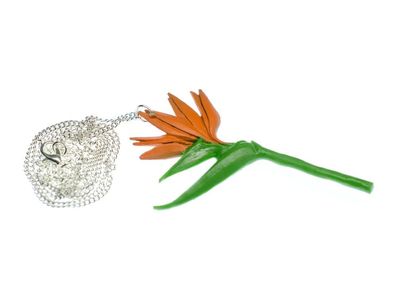 Paradiesvogelblume Halskette Miniblings Blume Blumenkette Blumen 80cm Kette