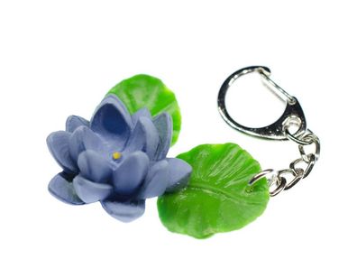 Seerose Schlüsselanhänger Miniblings Blume Garten Blumen Hartgummi blau Blüte
