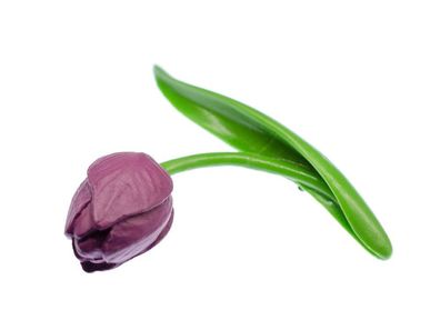 Lila Tulpe Brosche Miniblings violett Blume Blumen Anstecknadel Frühling Gummi