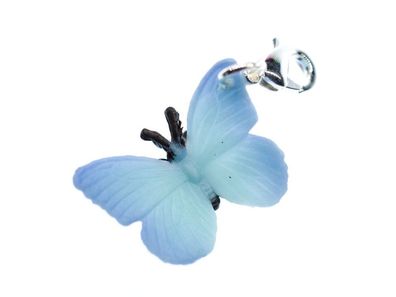 Schmetterling Charm Anhänger Miniblings Bettelarmband Falter Gummi blau Insekt