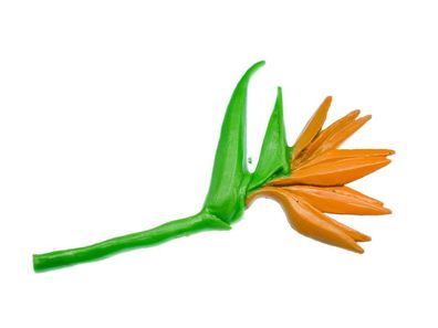 Paradiesvogelblume Brosche Miniblings Orange Blume Blumen Anstecknadel Frühling