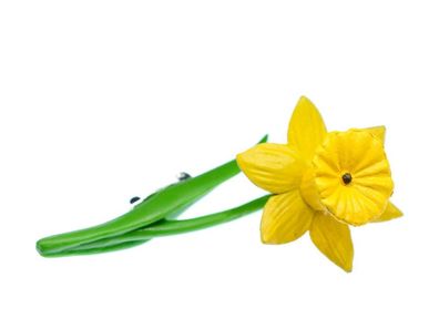 Narzisse Brosche Miniblings Osterglocke Blume Ostern Anstecknadel Frühling Gummi