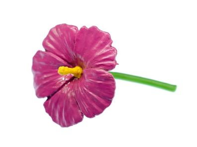 Hibiskus Brosche Miniblings Blume Blumen Anstecknadel Frühling rosa pink