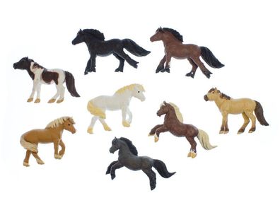 7x Pferde Set Mix Aufstellfigur Miniblings Ponys Figuren Rappe Haflinger Ponyhof