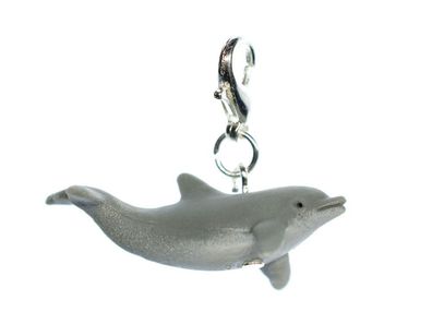 Delfin Charm Miniblings Anhänger Bettelarmband Charms Gummi Fisch Tier Meer