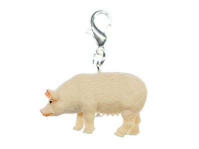 Schwein Charm Miniblings Anhänger Glücksbringer Glücksschwein Bettelanhänger 30mm