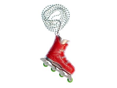 Rollerskates Rollschuhe Inlineskates Skates Kette Halskette Miniblings 80cm rot