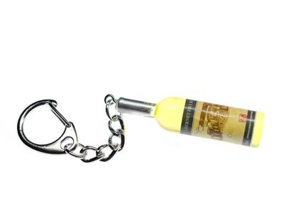 Weinflasche Schlüsselanhänger Miniblings Wein gelb Weißwein Schlüsselring 48mm