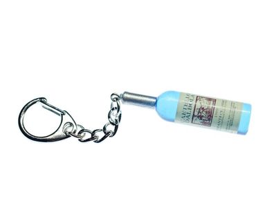 Weinflasche Schlüsselanhänger Miniblings Wein blau Weißwein Schlüsselring 48mm