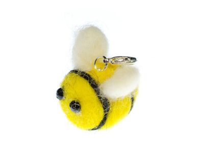 Biene Charm Anhänger Bettelarmband Miniblings Tiere Tier Filz gelb Bienchen