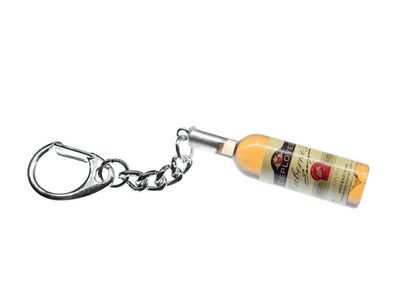 Weinflasche Schlüsselanhänger Miniblings Wein hellbraun Schlüsselring 48mm