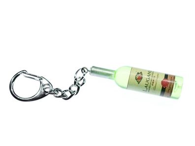 Weinflasche Schlüsselanhänger Miniblings Wein grün WeißweinSchlüsselring 48mm