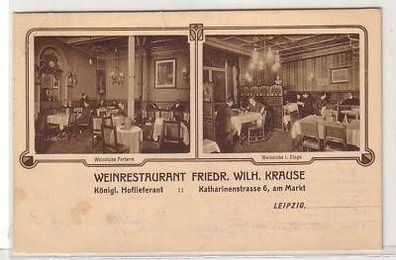 31/39 Mehrbild-Ak Leipzig Weinrestaurant Krause 1917