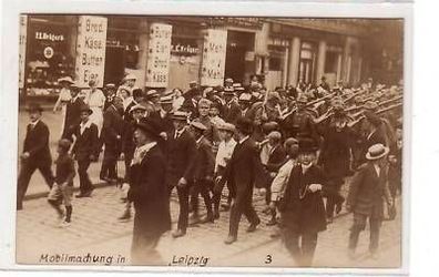 18/47 Foto Ak Mobilmachung in Leipzig um 1914