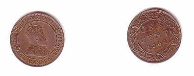 1 Cent Kupfer Münze Kanada 1902