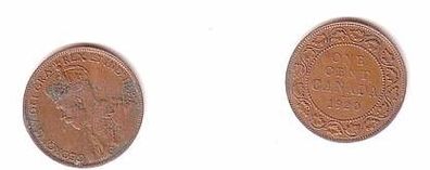 1 Cent Kupfer Münze Kanada 1920