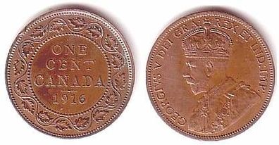 1 Cent Kupfer Münze Kanada 1916