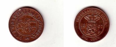 2 1/2 Cent Kupfer Münze Niederländisch Indien 1857