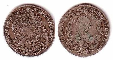 20 Kreuzer Silber Münze Österreich 1781 A