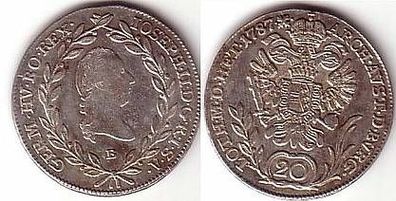 20 Kreuzer Silber Münze Österreich 1787 B