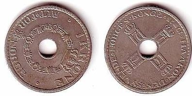 1 Krone Nickel Münze Norwegen 1925