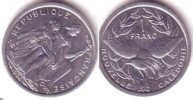 1 Franc Aluminium Münze Neu Kaledonien 1994