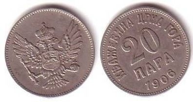 20 Para Nickel Münze Montenegro 1906