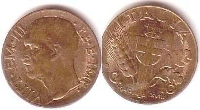 10 Centesimi Messing Münze Italien 1940