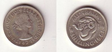 1 Schilling Silber Münze Australien 1961