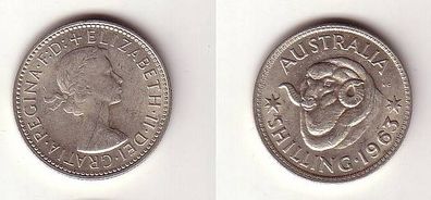 1 Schilling Silber Münze Australien 1963