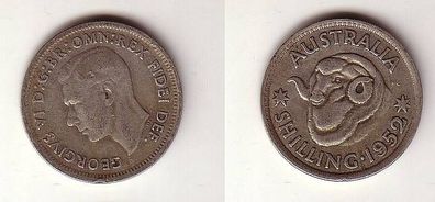 1 Schilling Silber Münze Australien 1952