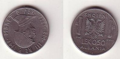 0,5 Lek Eisen Münze Albanien 1940